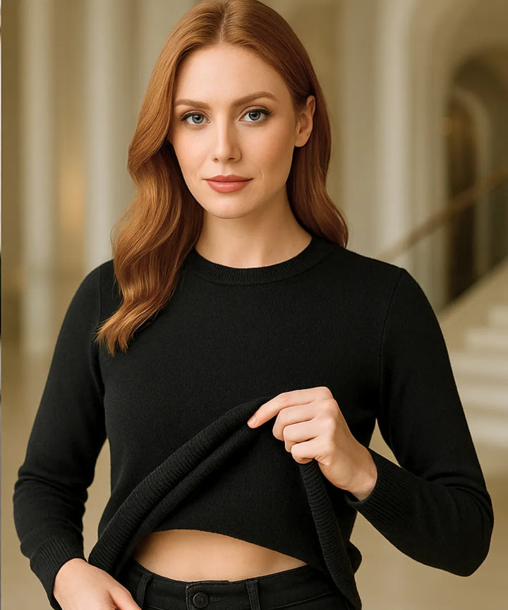 Women's Brushed Thermal Crew Neck Knit Top