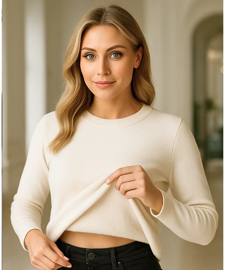Women's Brushed Thermal Crew Neck Knit Top
