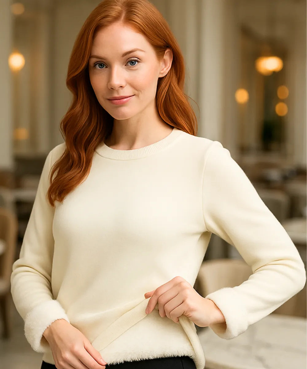 Women's Brushed Thermal Crew Neck Knit Top