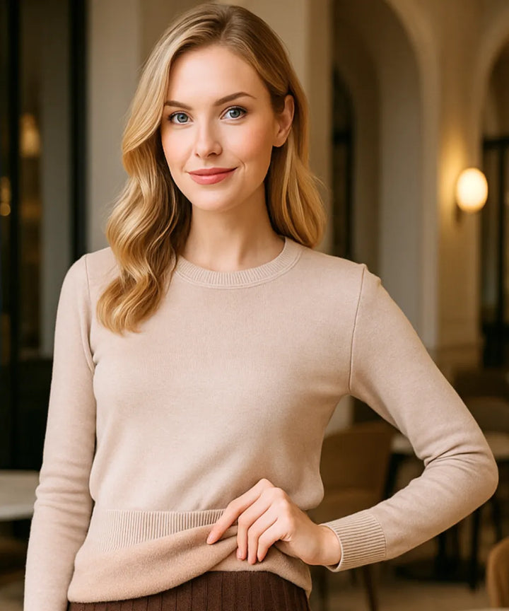 Women's Brushed Thermal Crew Neck Knit Top