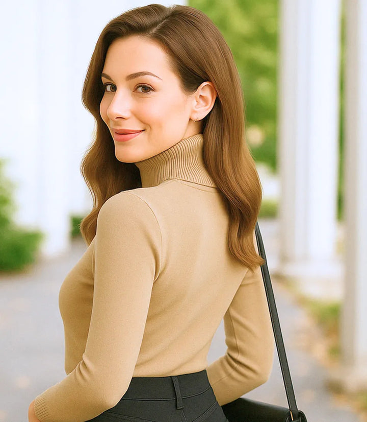 Women's Brushed Thermal Turtleneck Knit Top