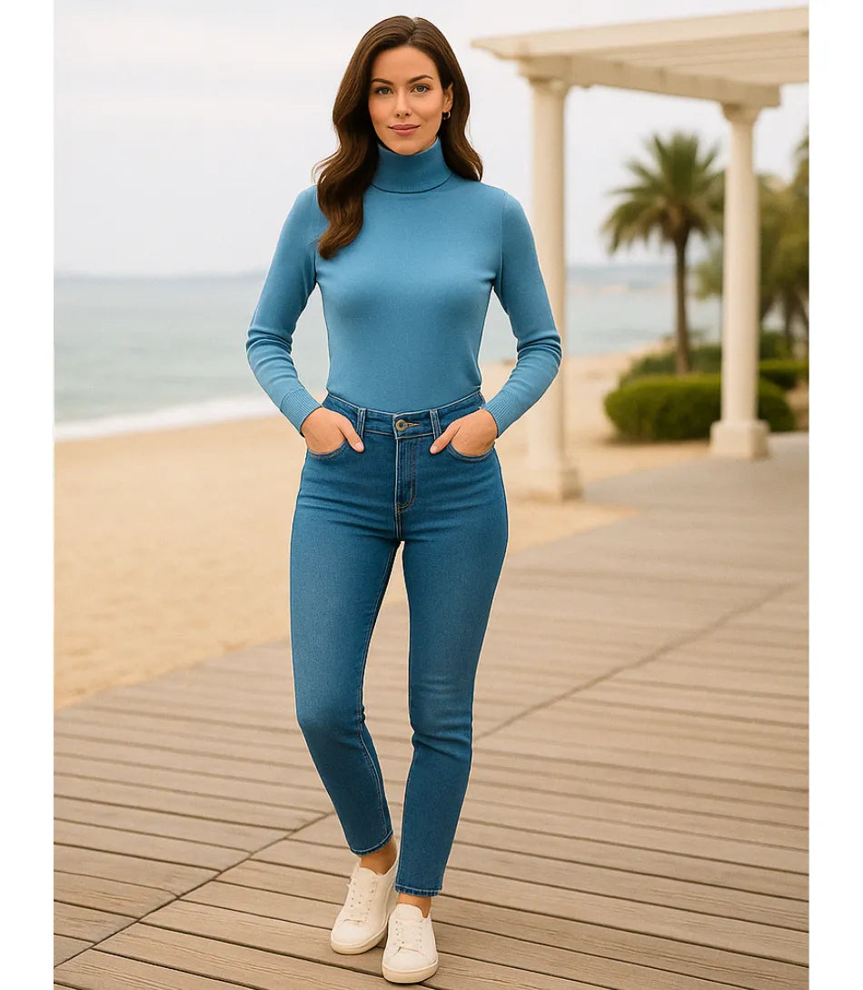 Women's Brushed Thermal Turtleneck Knit Top