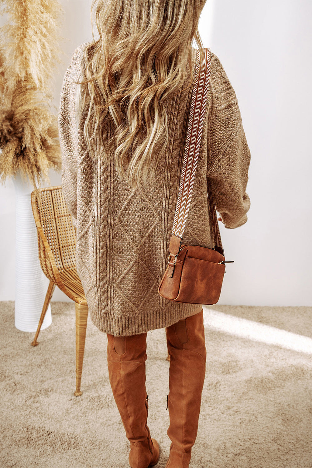 Women's Cable Knit Sweater Dress
