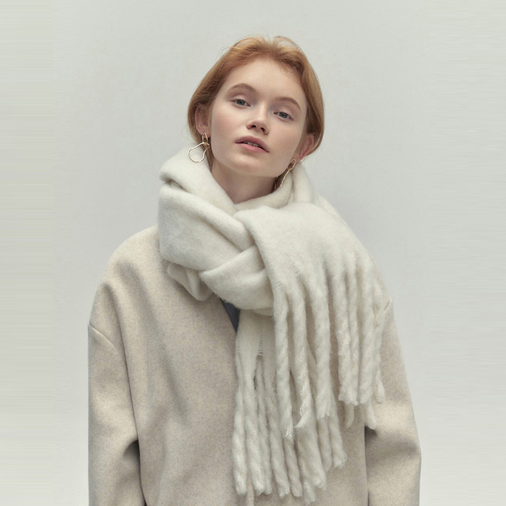 Women's Chunky Fringed Wool-Blend Scarf