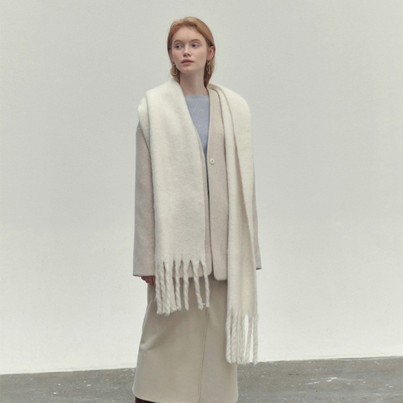Women's Chunky Fringed Wool-Blend Scarf