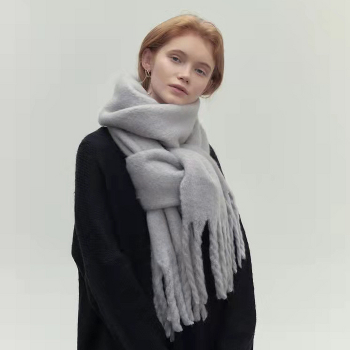 Women's Chunky Fringed Wool-Blend Scarf