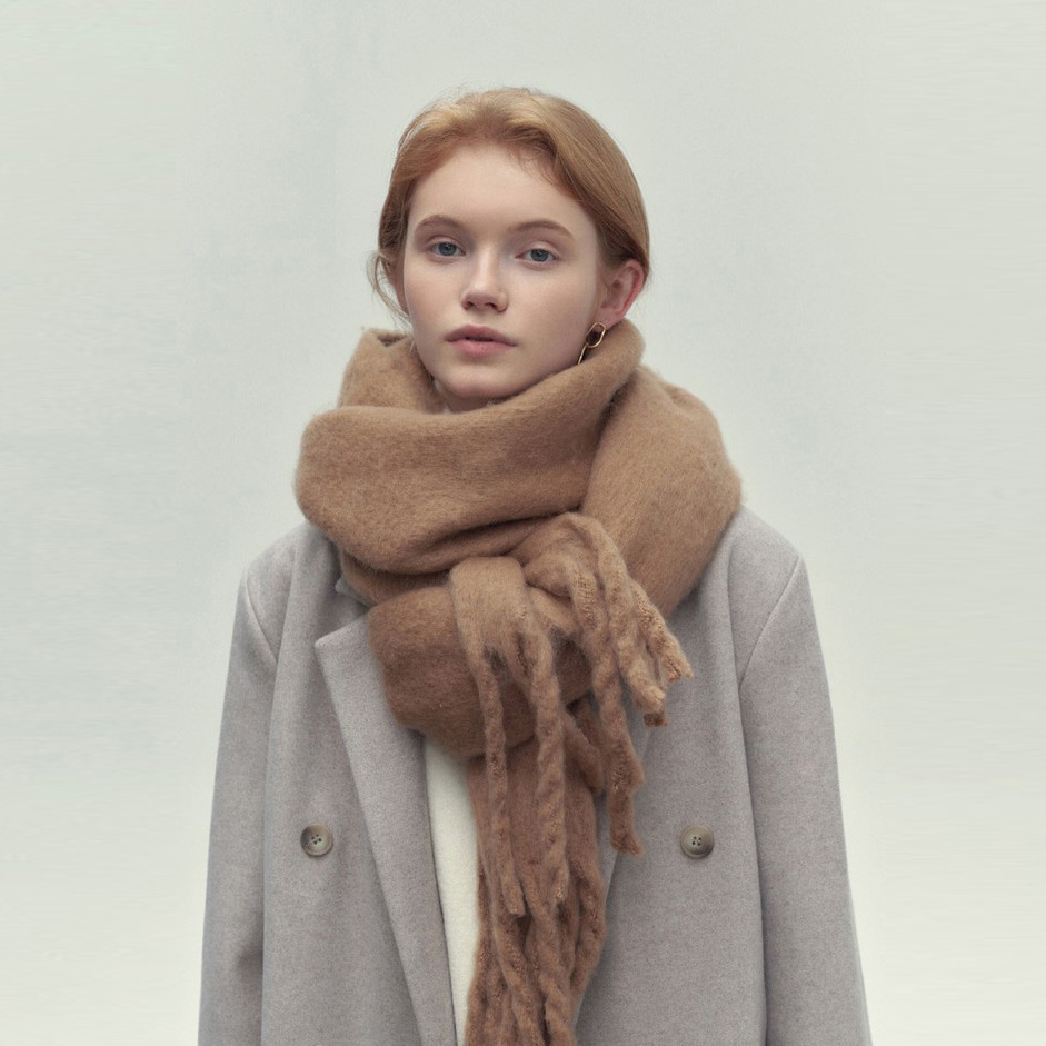 Women's Chunky Fringed Wool-Blend Scarf
