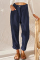 Women's Corduroy High-Waist Straight-Leg Trousers
