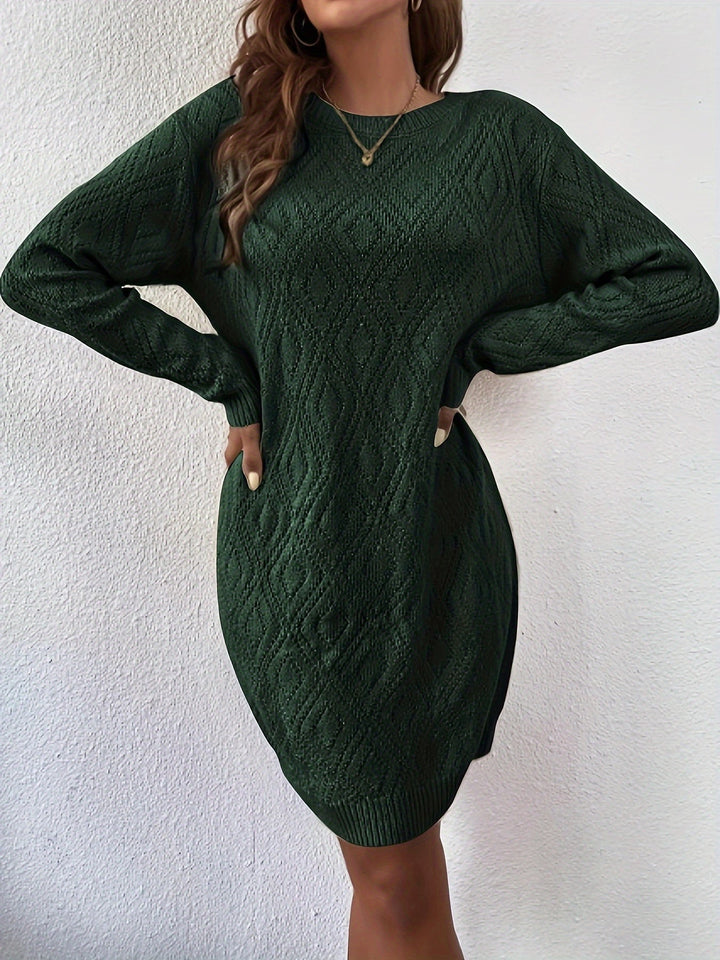 Women's Diamond Knit Sweater Dress