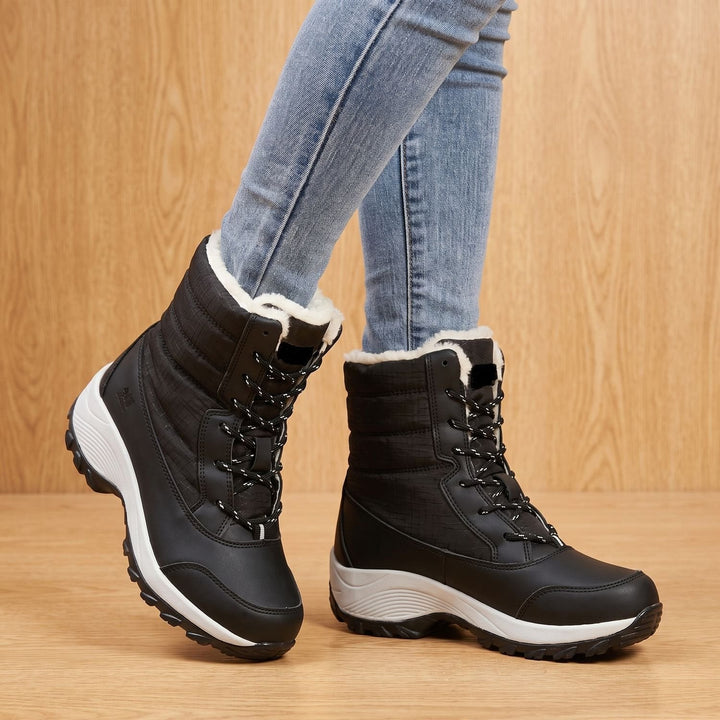 Women's Faux Fur-Lined Lace-Up Snow Boots