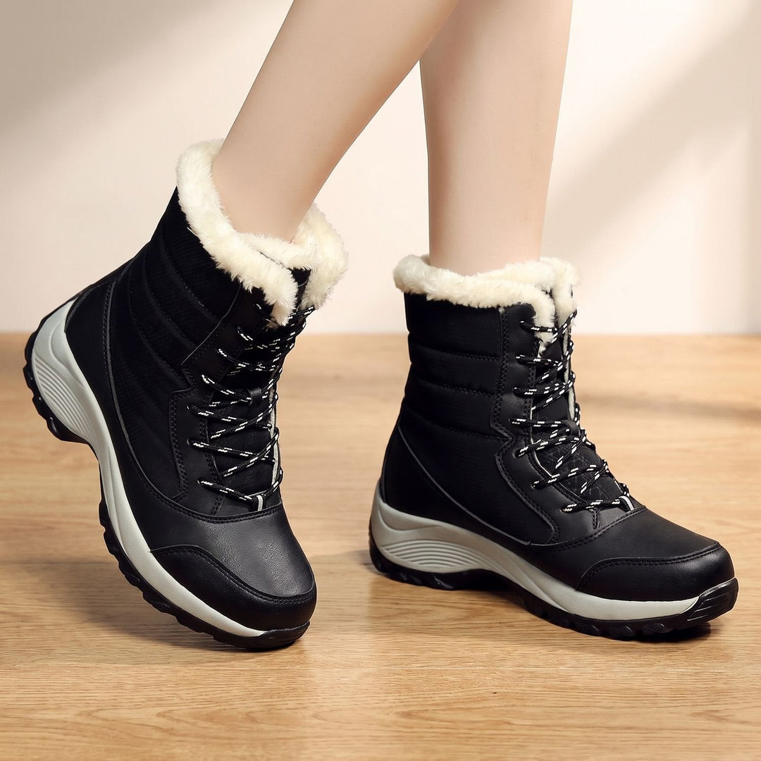 Women's Faux Fur-Lined Lace-Up Snow Boots