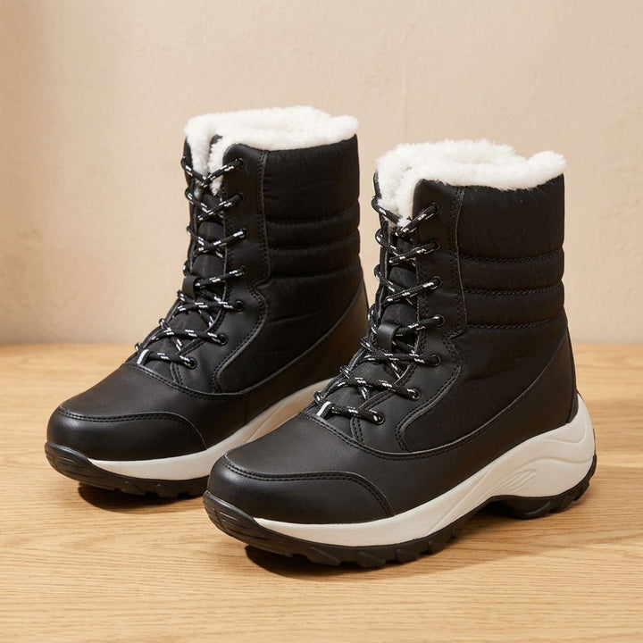 Women's Faux Fur-Lined Lace-Up Snow Boots