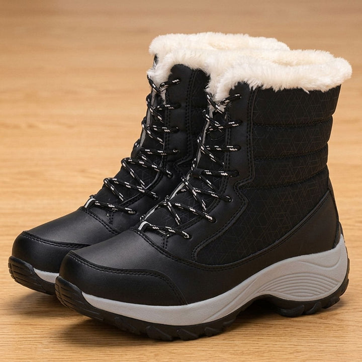 Women's Faux Fur-Lined Lace-Up Snow Boots