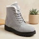 Women's Faux Suede Fleece-Lined Lace-Up Winter Ankle Boots