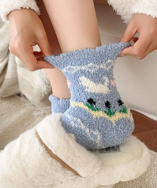 Women's Fluffy Coral Fleece Winter Socks, 6 Pairs