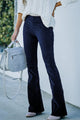 Women's High-Waist Corduroy Flare Pants with Elastic Waist