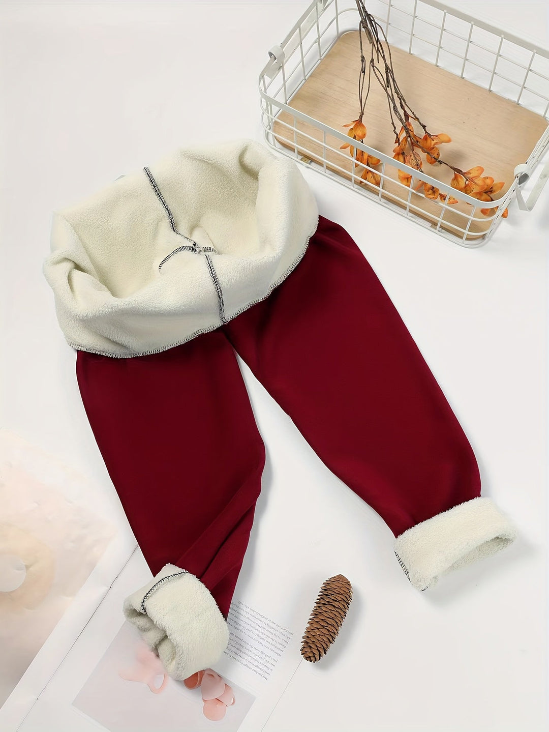 Women's High-Waist Fleece-Lined Leggings with Four-Way Stretch