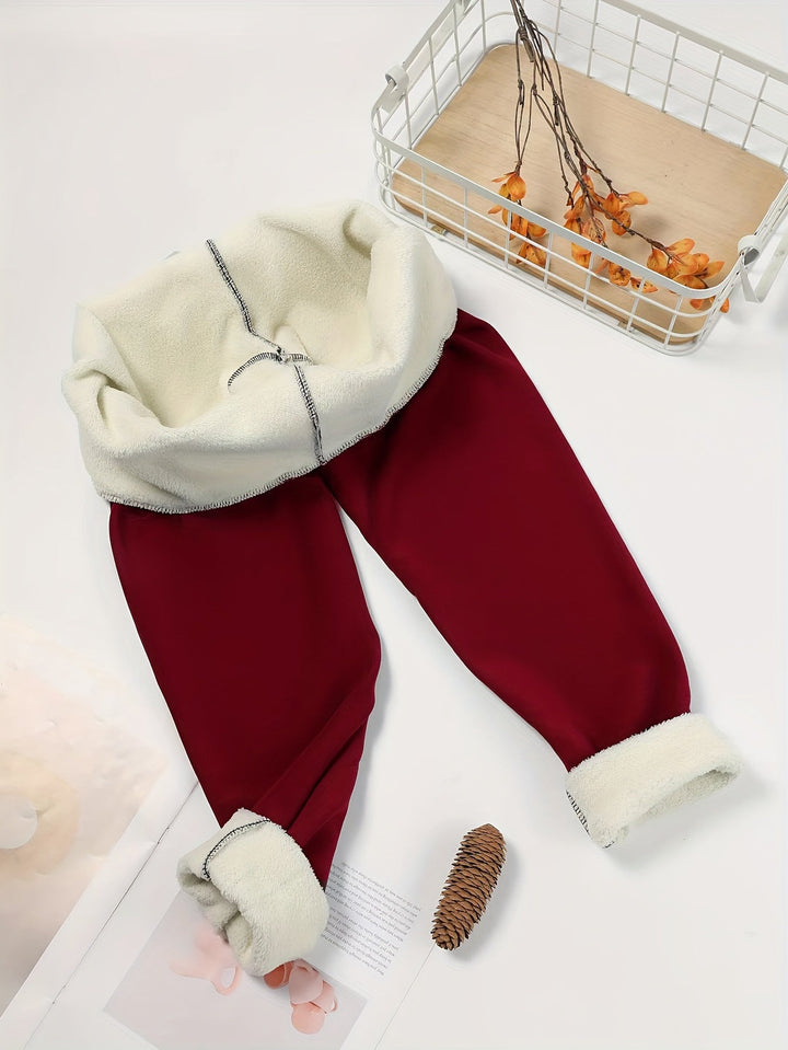 Women's High-Waist Fleece-Lined Leggings with Four-Way Stretch
