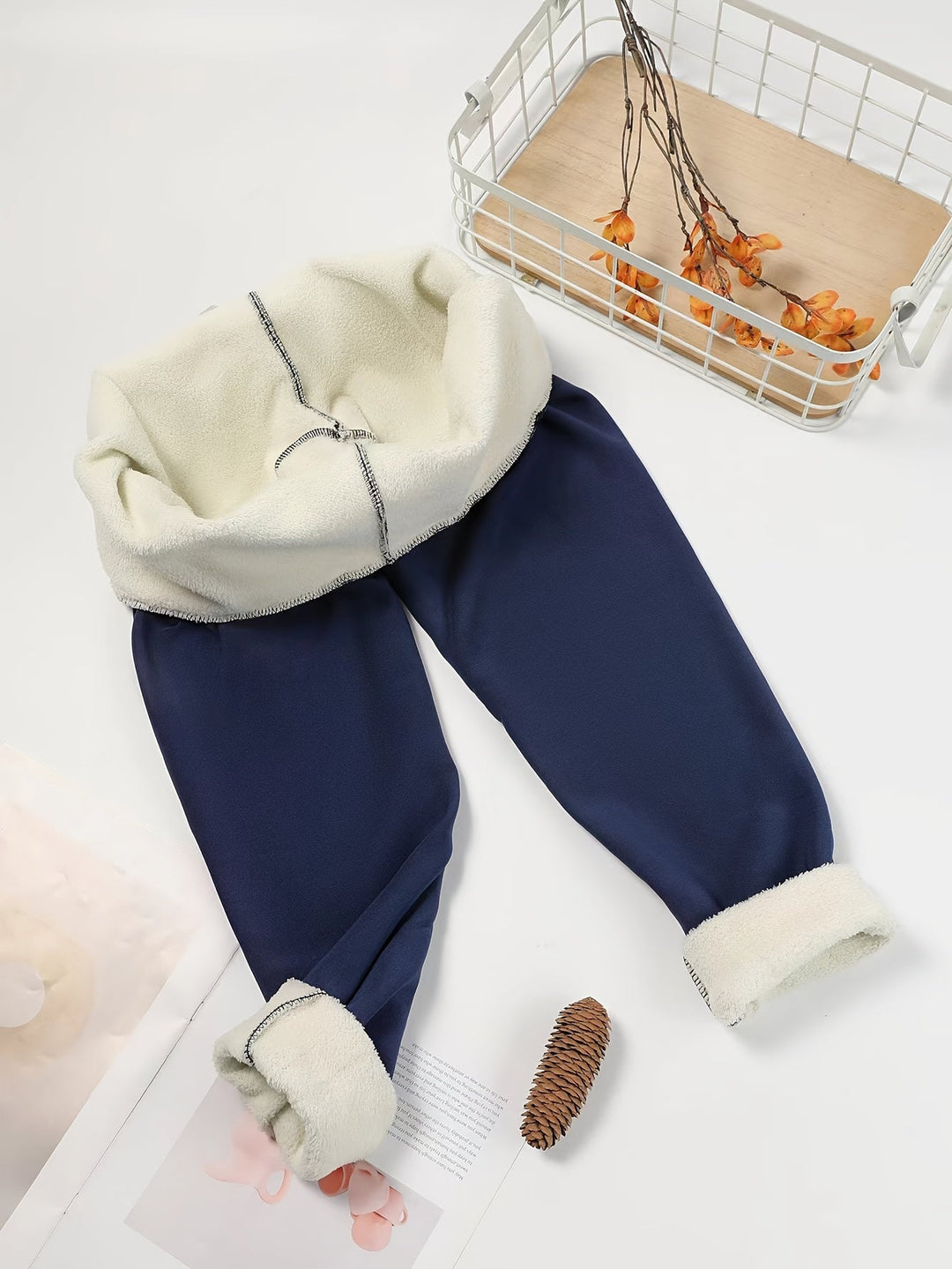 Women's High-Waist Fleece-Lined Leggings with Four-Way Stretch