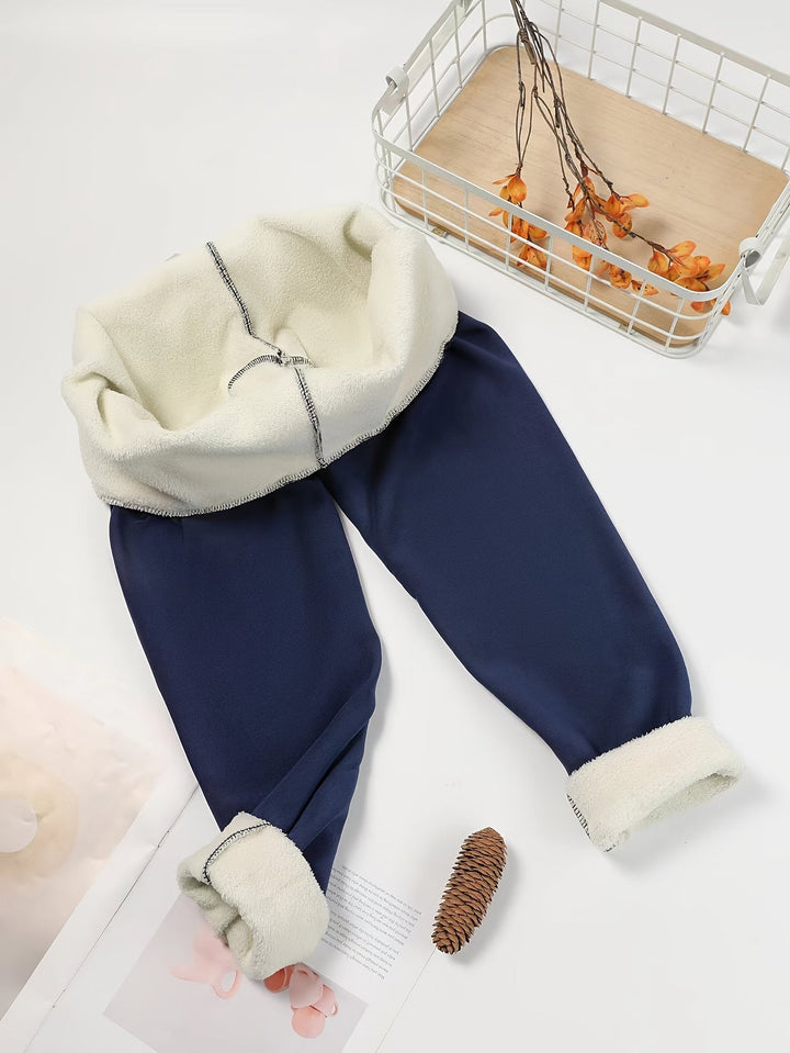 Women's High-Waist Fleece-Lined Leggings with Four-Way Stretch