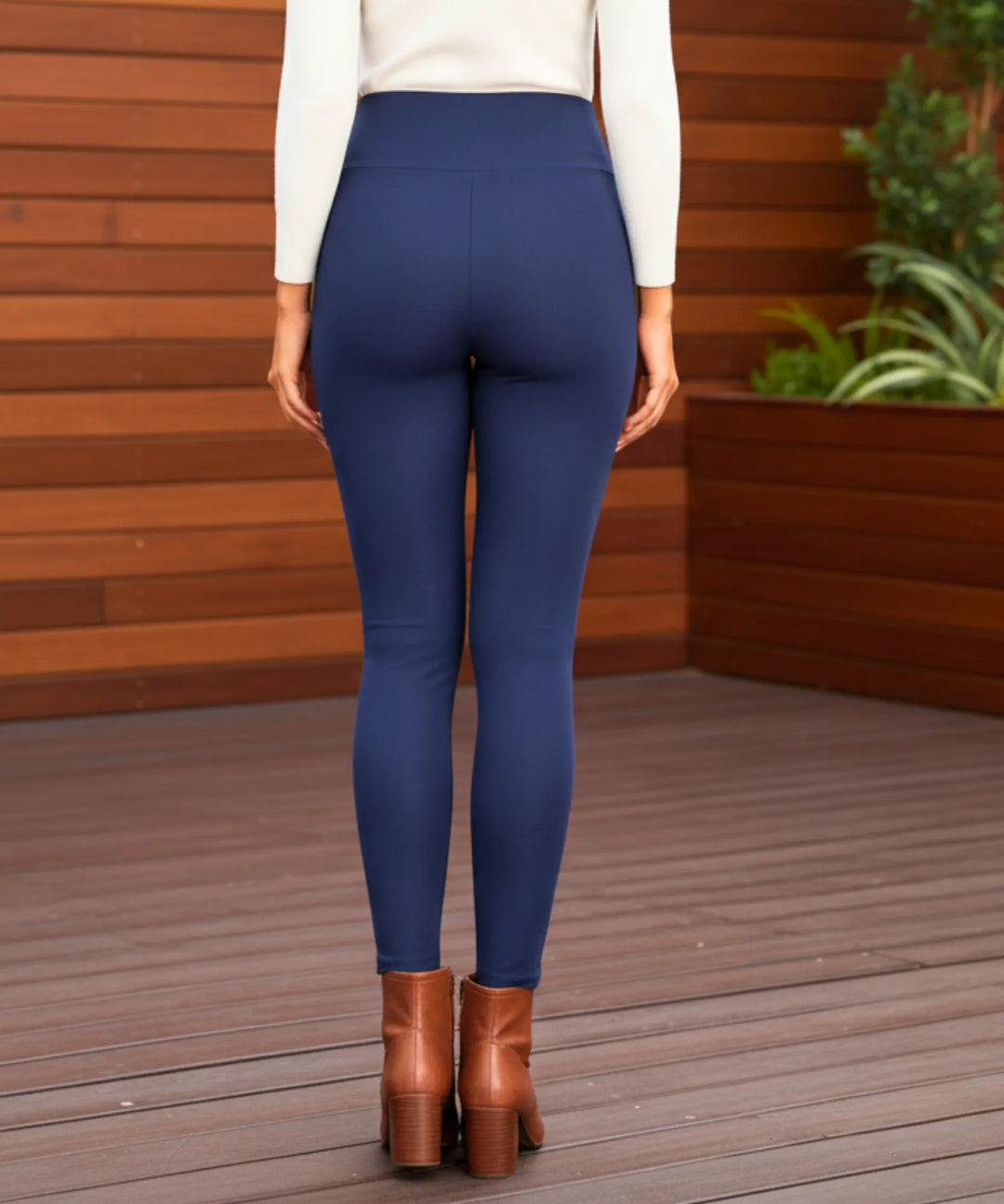 Women's High-Waist Fleece-Lined Leggings with Side Pocket