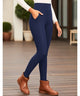 Women's High-Waist Fleece-Lined Leggings with Side Pocket