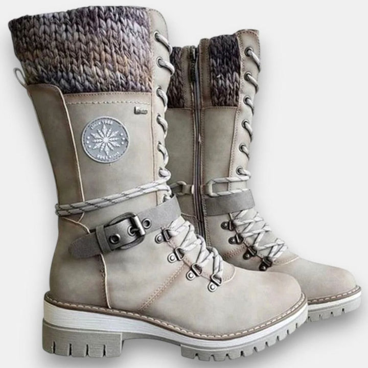 Women's Knit-Cuff Lace-Up Winter Boots