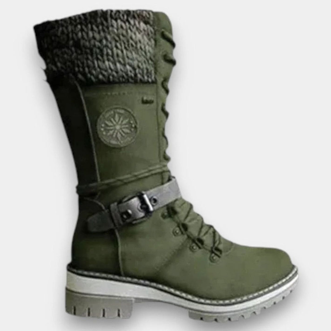 Women's Knit-Cuff Lace-Up Winter Boots