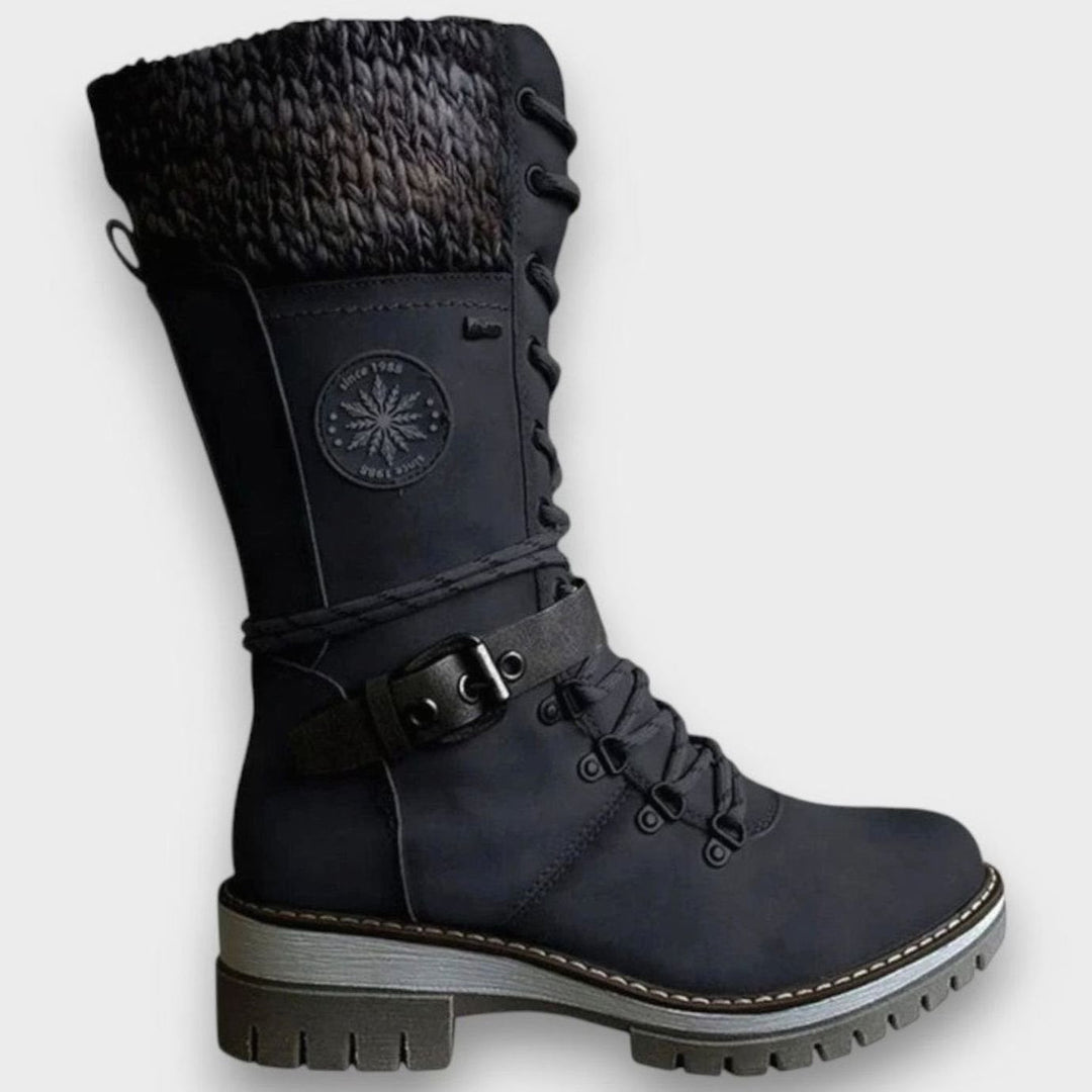 Women's Knit-Cuff Lace-Up Winter Boots