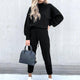 Women's Knit Lounge Set with Mock Neck Sweater