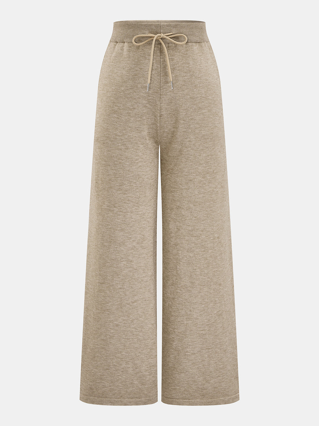 Women's Knit Sweater and Wide-Leg Pants Set with Scarf Detail