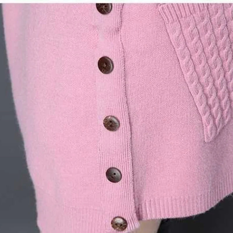 Women's Longline Knit Sweater Dress with Cable-Knit Pockets