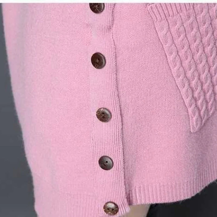 Women's Longline Knit Sweater Dress with Cable-Knit Pockets