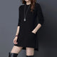 Women's Longline Knit Sweater Dress with Cable-Knit Pockets