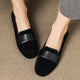 Women's Low Block Heel Loafers with Strap Detail