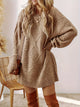 Women's Oversized Cable Knit Sweater Dress