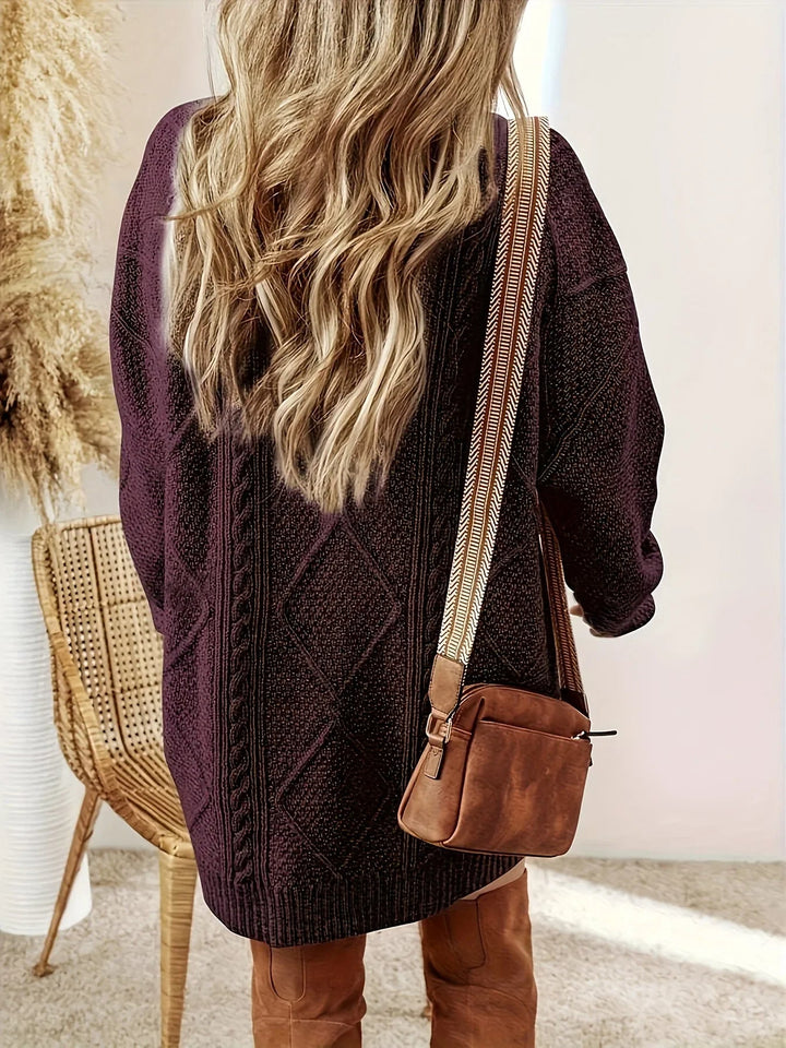 Women's Oversized Cable Knit Sweater Dress