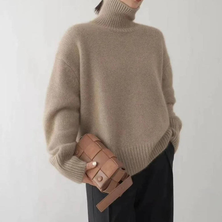 Women's Oversized Cashmere-Blend Turtleneck Sweater
