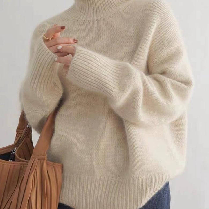 Women's Oversized Cashmere-Blend Turtleneck Sweater