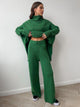 Women's Oversized Turtleneck Sweater and Wide-Leg Knit Pants Set