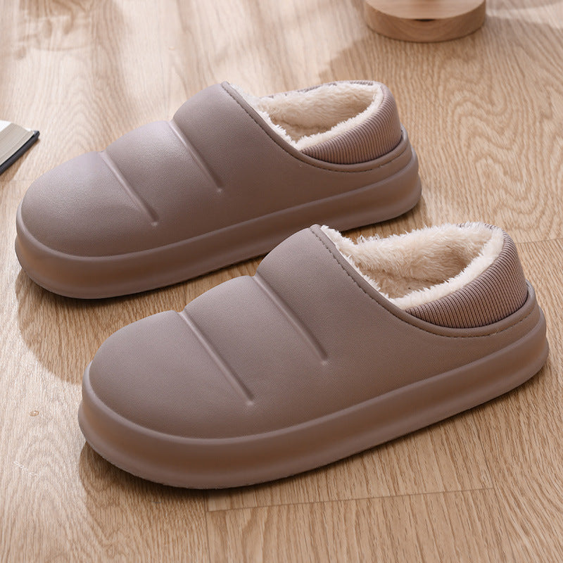 Women's Padded Slip-On Slippers with Faux Fur Lining