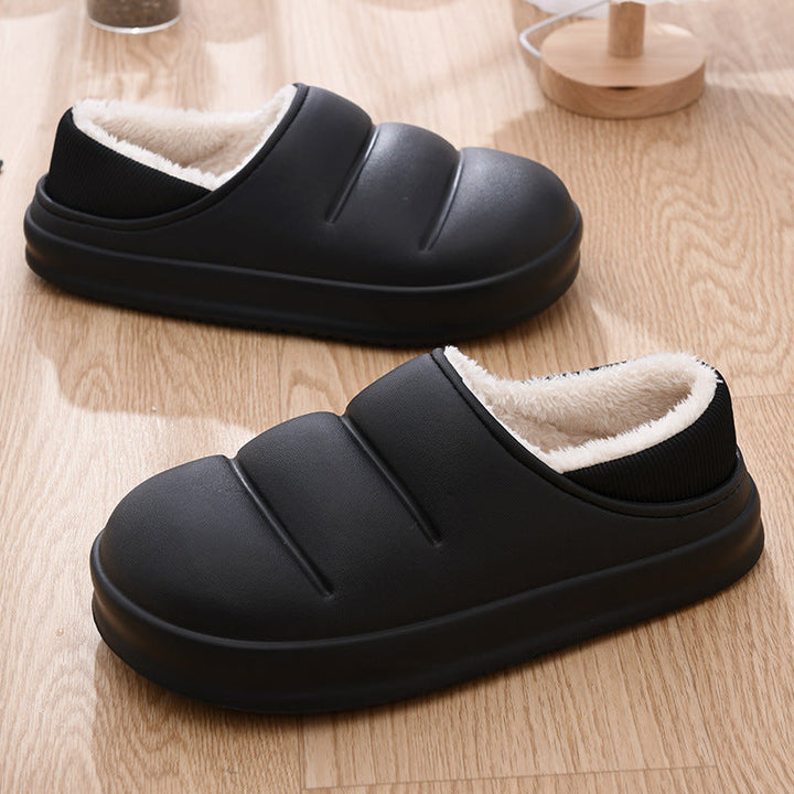 Women's Padded Slip-On Slippers with Faux Fur Lining