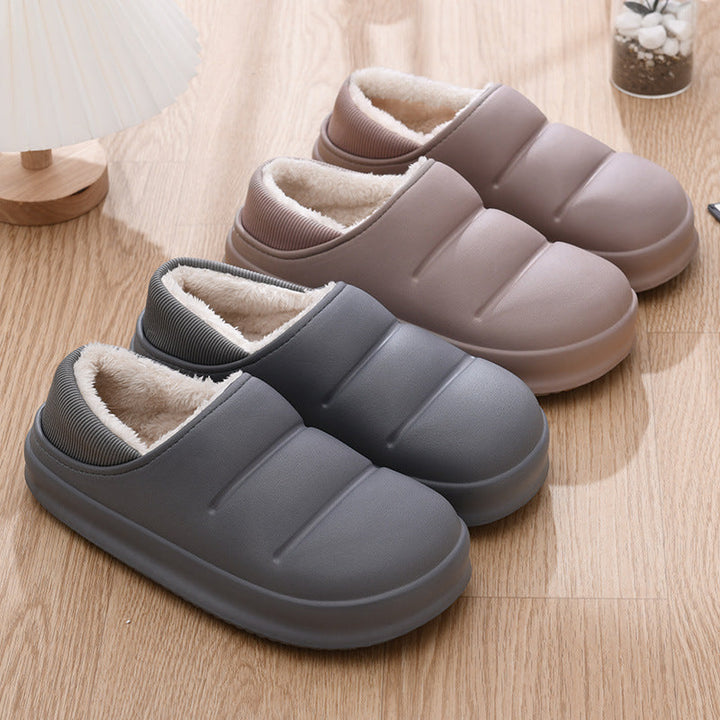 Women's Padded Slip-On Slippers with Faux Fur Lining