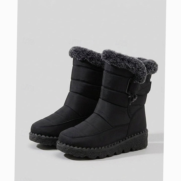 Women's Quilted Snow Boots with Faux Fur Cuff