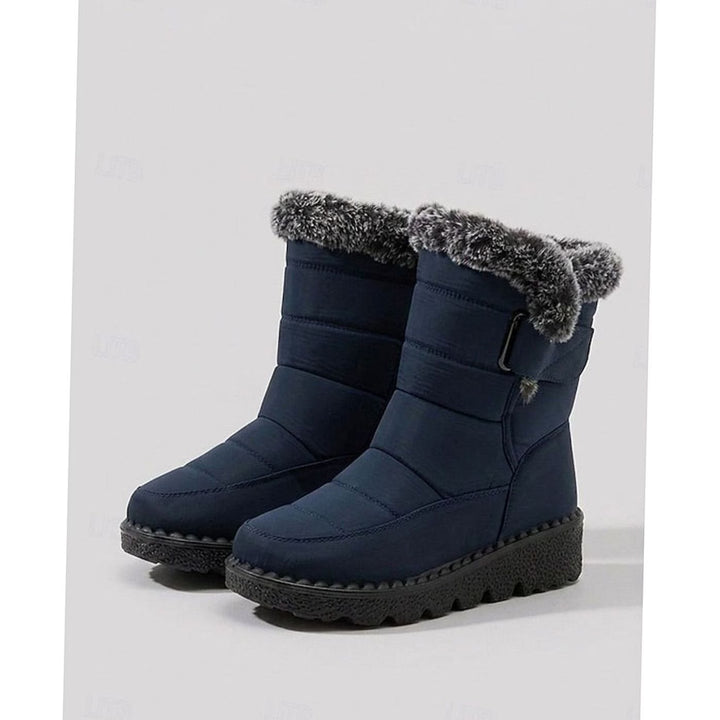 Women's Quilted Snow Boots with Faux Fur Cuff