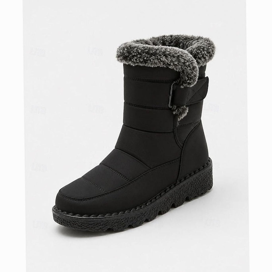 Women's Quilted Snow Boots with Faux Fur Cuff