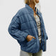 Women's Relaxed Quilted Jacket with Stand Collar