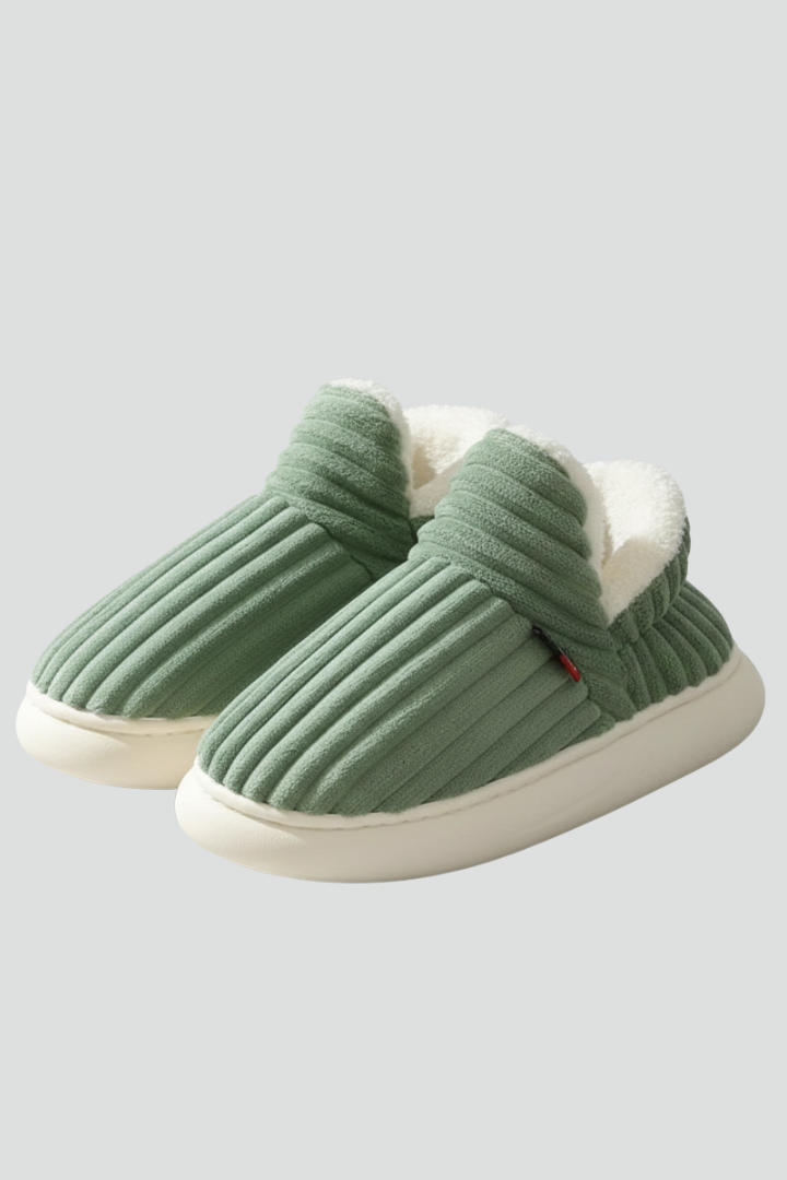 Women's Ribbed Fleece-Lined Slippers