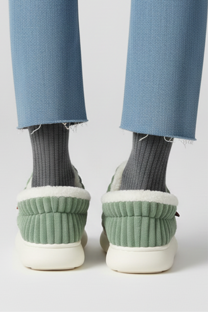 Women's Ribbed Fleece-Lined Slippers