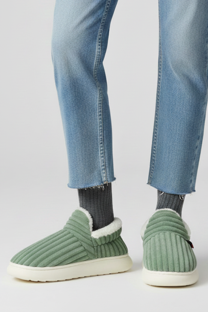 Women's Ribbed Fleece-Lined Slippers